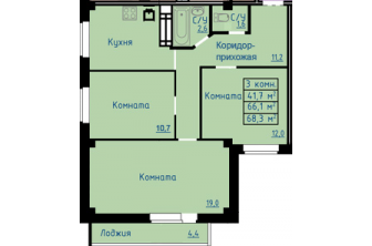 Продается Трехкомнатная квартира в новостройке, Курортная, 1