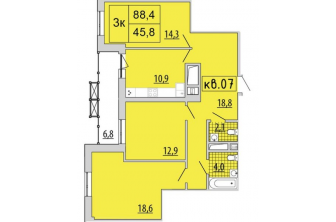 Продается Трехкомнатная квартира в новостройке, пр.Калашникова, 29